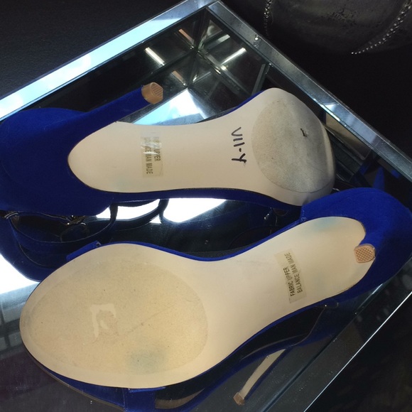 💃🏼🍑Blue Suede Double ankle strap sz 8.5 - Picture 5 of 6